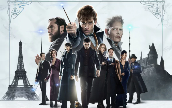 Leta Lestrange Queenie Goldstein Tina Goldstein Credence Barebone Gellert Grindelwald Albus Dumbledore Newt Scamander movie Fantastic Beasts: The Crimes of Grindelwald HD Desktop Wallpaper | Background Image