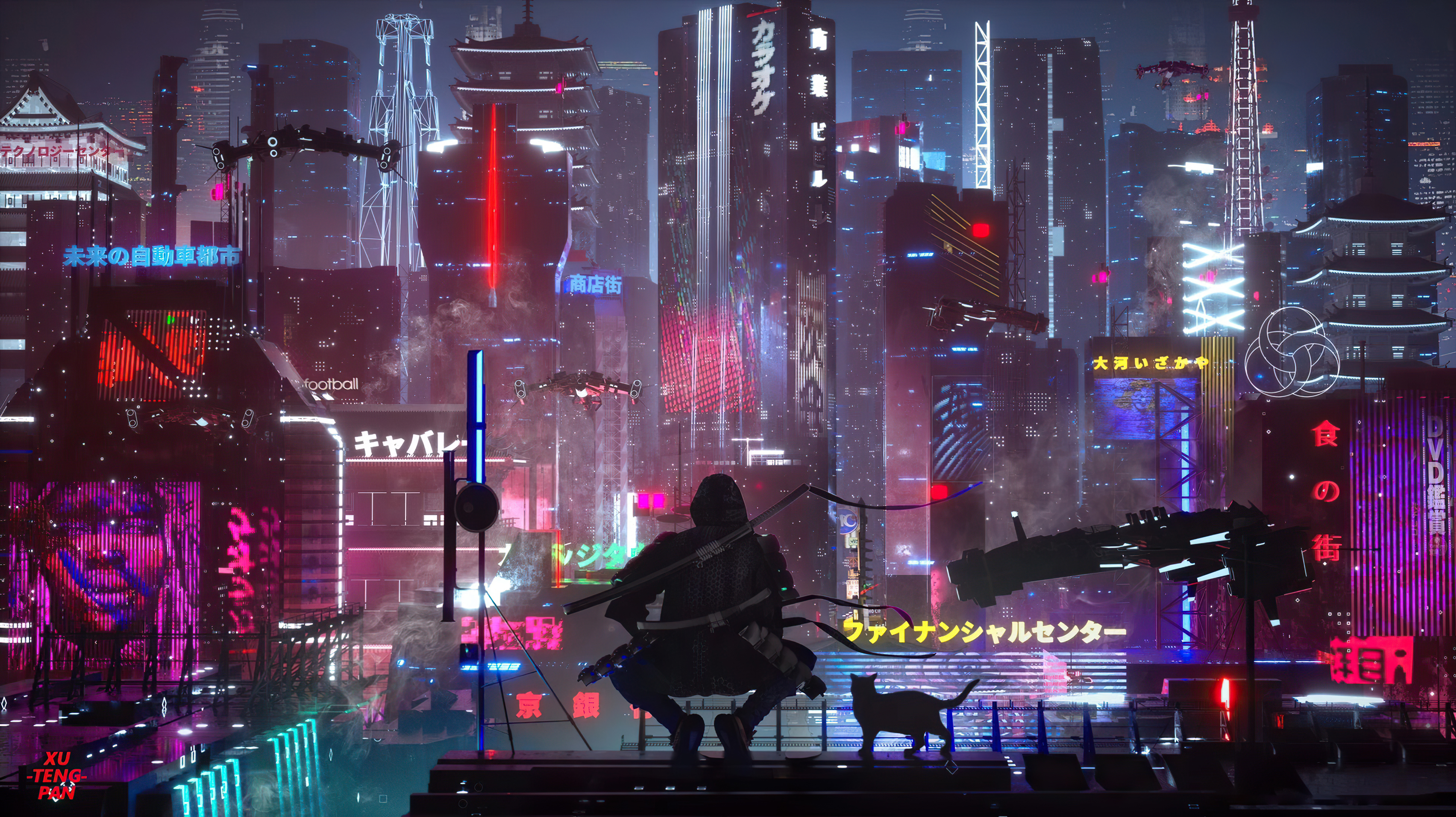 Scavenger Cityscape Cyberpunk HD Wall - KDE Store