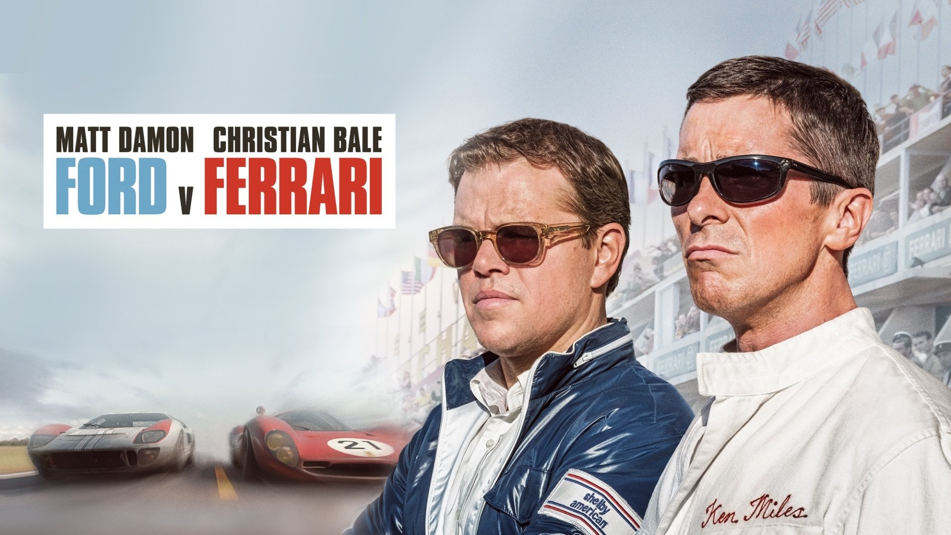 Download Matt Damon Christian Bale Movie Ford V Ferrari HD Wallpaper