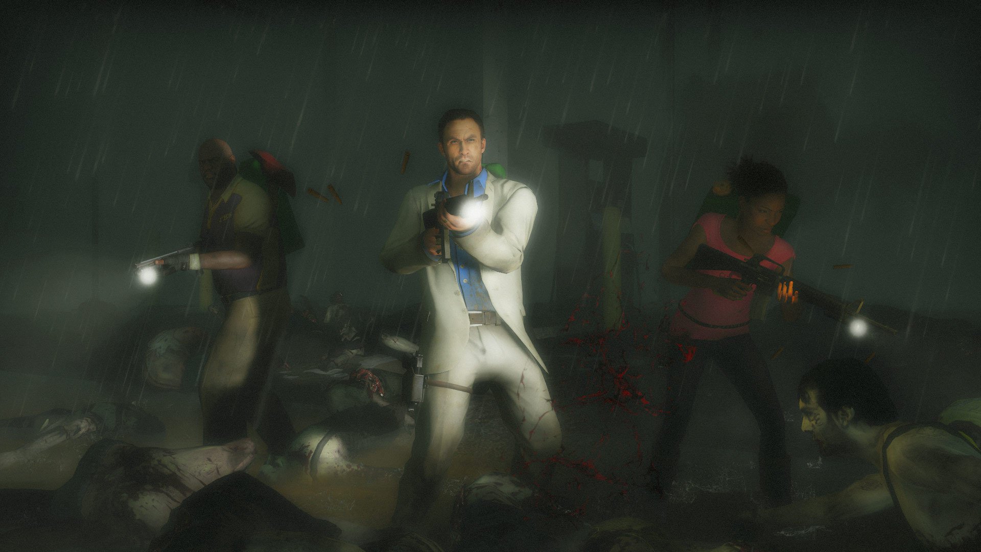 Download Night Zombie Rain Video Game Left 4 Dead 2 HD Wallpaper