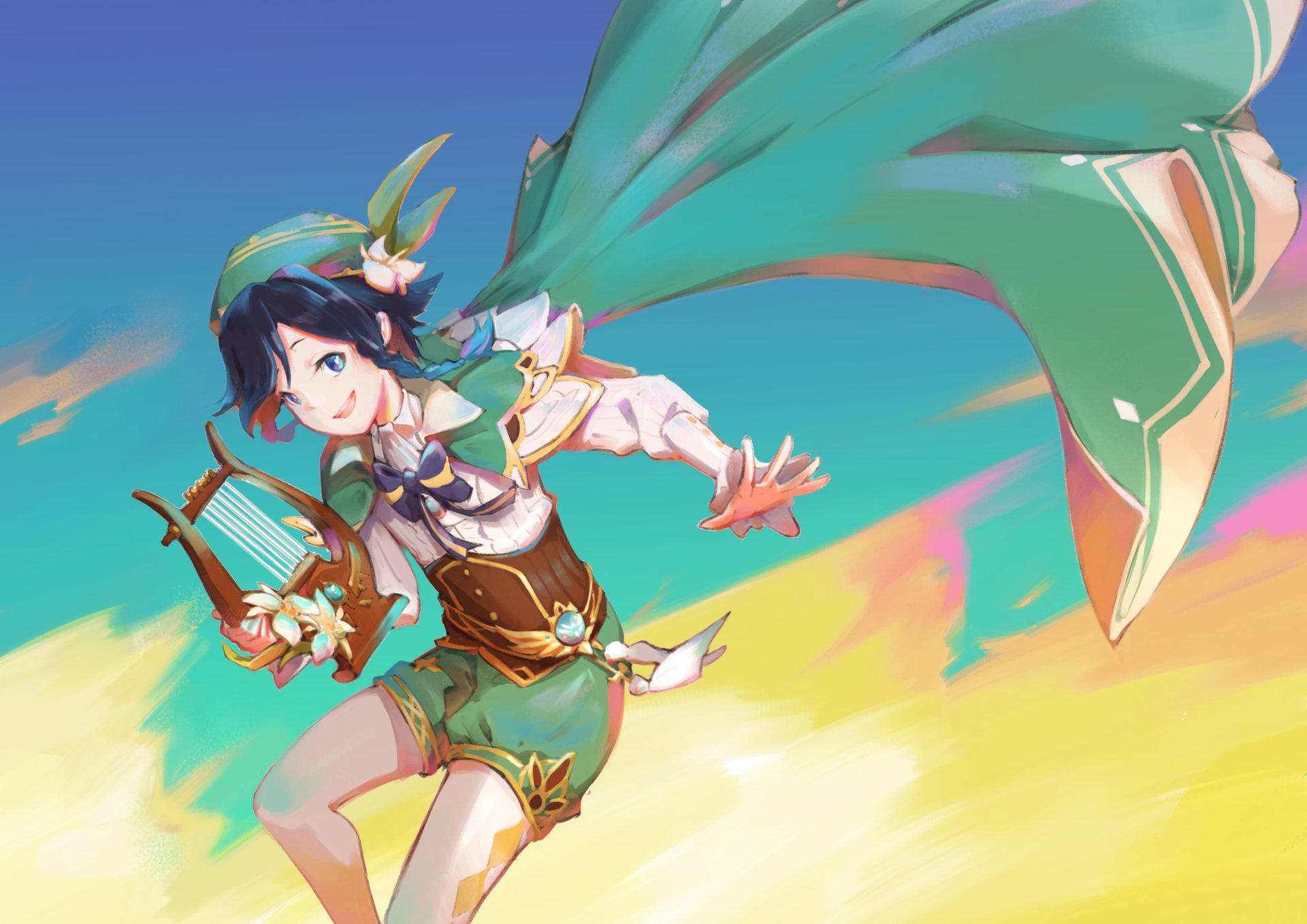 Download Venti (Genshin Impact) Video Game Genshin Impact HD Wallpaper by jinribbit