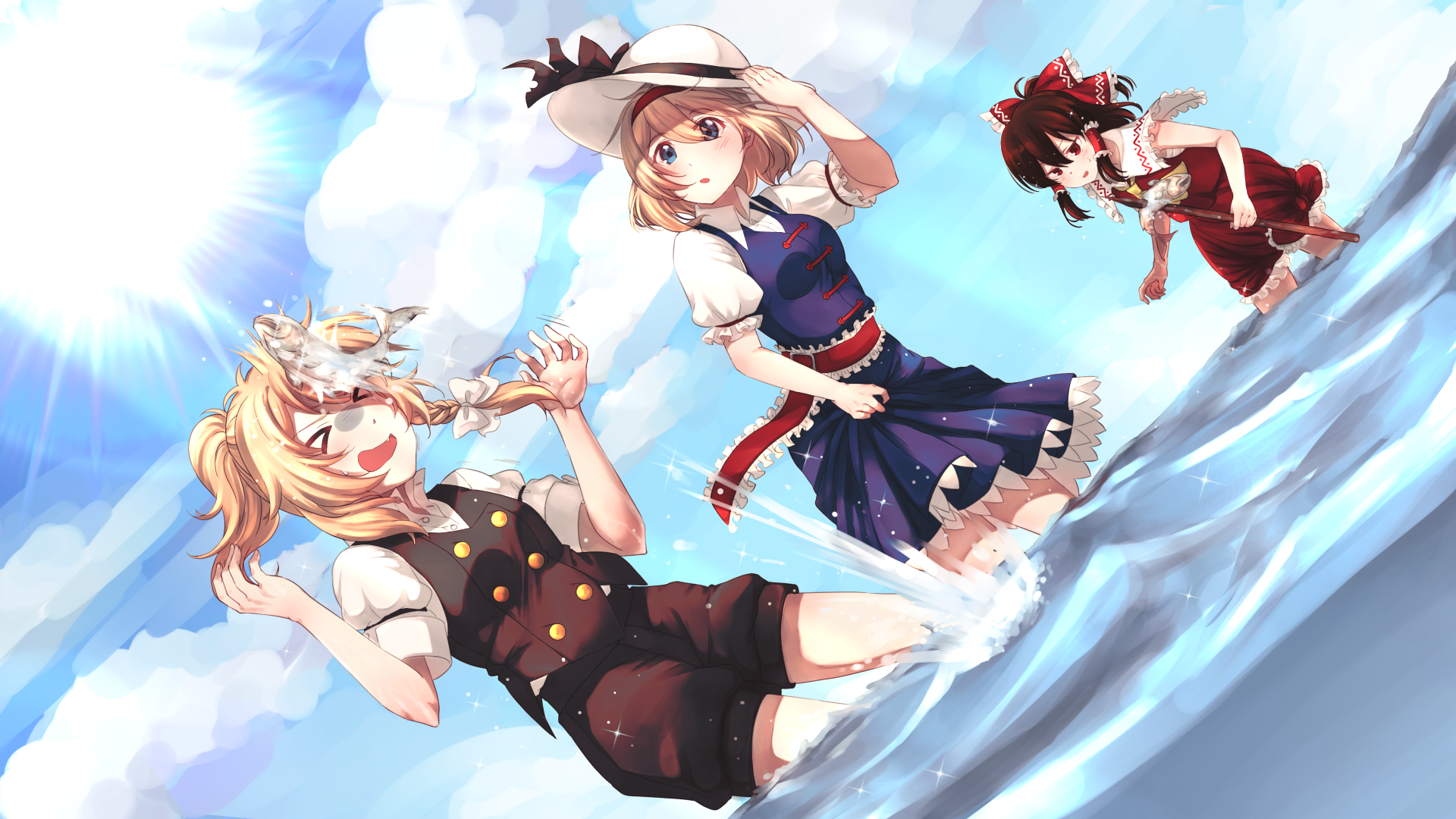Download Reimu Hakurei Alice Margatroid Marisa Kirisame Anime Touhou 4k Ultra HD Wallpaper by ばか☆黒龍