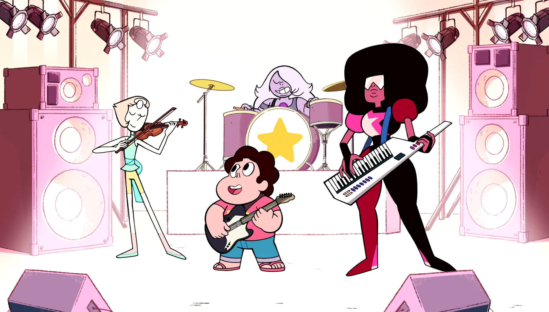 Download Amethyst (Steven Universe) Garnet (Steven Universe) Pearl (Steven Universe) Steven (Steven Universe) TV Show Steven Universe HD Wallpaper