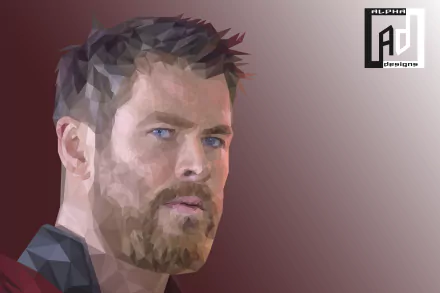  Thor (THOR RAGNAROK) Low poly Illustration