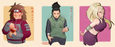 Chōji Akimichi Shikamaru Nara Ino Yamanaka Anime Naruto HD Desktop Wallpaper | Background Image