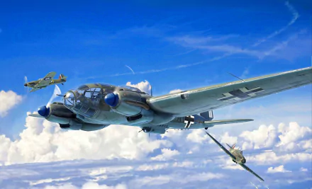 warplane aircraft Hawker Hurricane bomber military Heinkel He 111 HD Desktop Wallpaper | Background Image