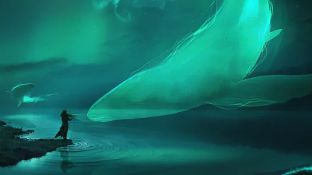 spirit fantasy whale HD Desktop Wallpaper | Background Image