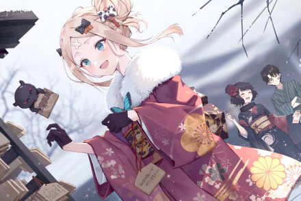 Katsushika Hokusai (Fate/Grand Order) Fujimaru Ritsuka (Male) Abigail Williams (Fate/Grand Order) Anime Fate/Grand Order HD Desktop Wallpaper | Background Image