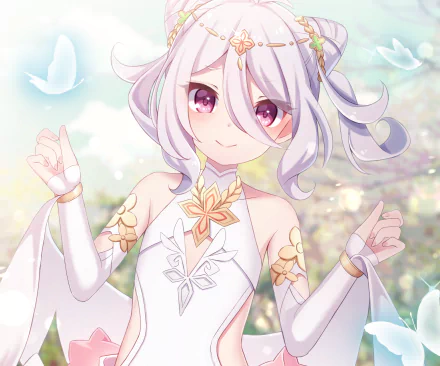 HD PC desktop wallpaper featuring Kokoro Natsume from the anime Princess Connect! Re:Dive, showcasing her in a serene, ethereal background with soft lighting.