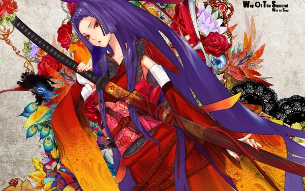 red eyes purple hair Anime Original HD Desktop Wallpaper | Background Image