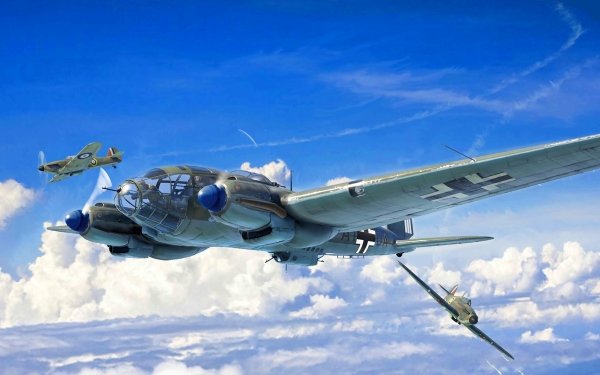 Military Heinkel He 111 Bombers Bomber Hawker Hurricane Aircraft Warplane HD Wallpaper | Background Image