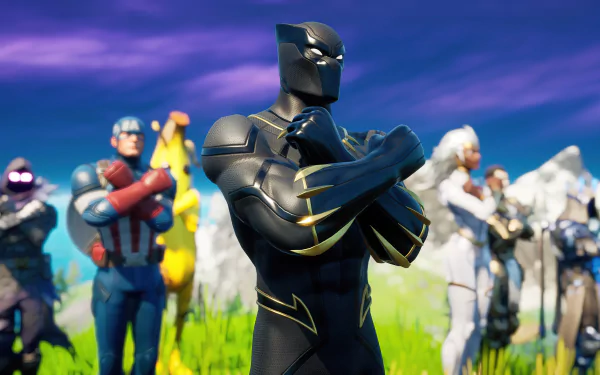 Storm (Marvel Comics) Captain America Black Panther (Marvel Comics) video game Fortnite HD Desktop Wallpaper | Background Image