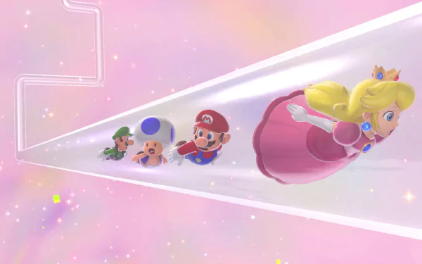 Luigi Toad (Mario) Mario Princess Peach video game Super Mario 3D World + Bowser’s Fury HD Desktop Wallpaper | Background Image