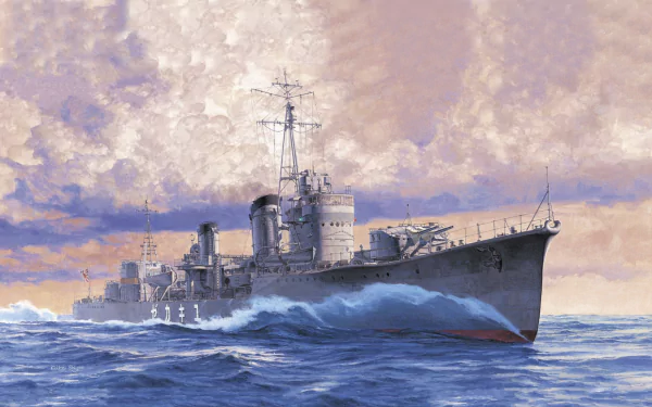 warship Japanese destroyer Yukikaze destroyer military Japanese Navy HD Desktop Wallpaper | Background Image