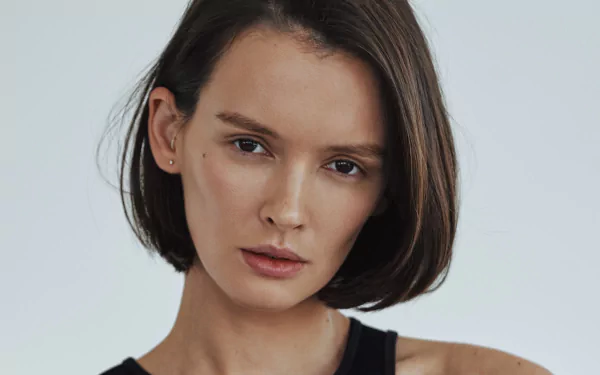 actress Russian short hair brown eyes brunette face woman Paulina Andreeva HD Desktop Wallpaper | Background Image