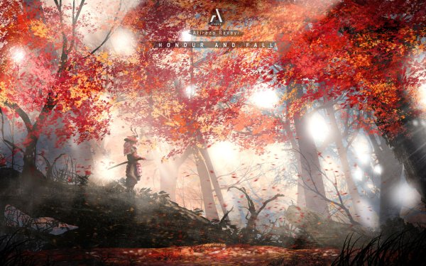 Fantasy Samurai Forest Fall HD Wallpaper | Background Image