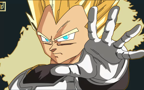 Anime-style Dragon Ball Z character with intense expression and outstretched hand, rendered in 8K Ultra HD for PC desktop wallpaper and background.