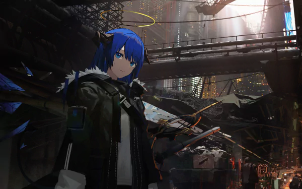 blue eyes Mostima (Arknights) blue hair video game Arknights HD Desktop Wallpaper | Background Image
