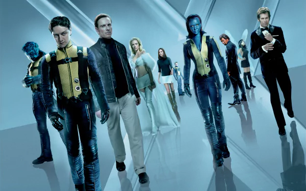 Sebastian Shaw Mystique (Marvel Comics) Raven Darkhölme Angel Salvadore Havok (Marvel Comics) Azazel (Marvel Comics) Charles Xavier Emma Frost Erik Lehnsherr Beast (Marvel Comics) movie X-Men: First Class HD Desktop Wallpaper | Background Image