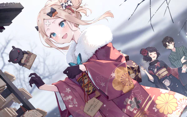 Katsushika Hokusai (Fate/Grand Order) Fujimaru Ritsuka (Male) Abigail Williams (Fate/Grand Order) Anime Fate/Grand Order HD Desktop Wallpaper | Background Image