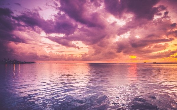 Earth Sunset Sky Ocean HD Wallpaper | Background Image