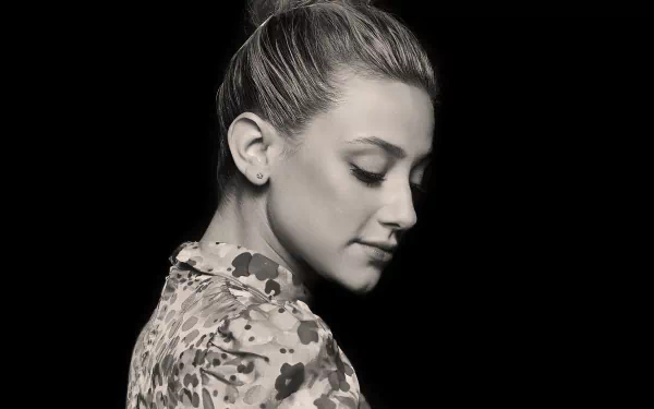 Black & White American actress Celebrity Lili Reinhart HD Desktop Wallpaper | Background Image
