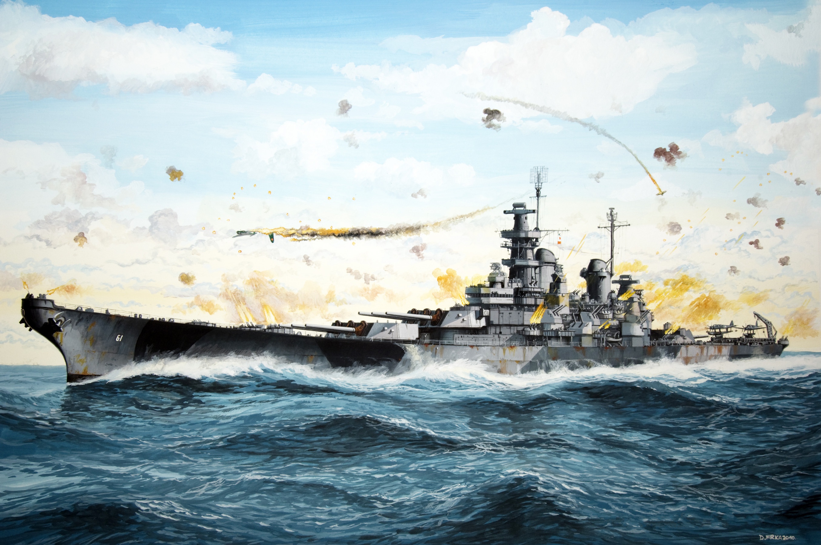 Military USS Iowa (BB-61) HD Wallpaper | Background Image