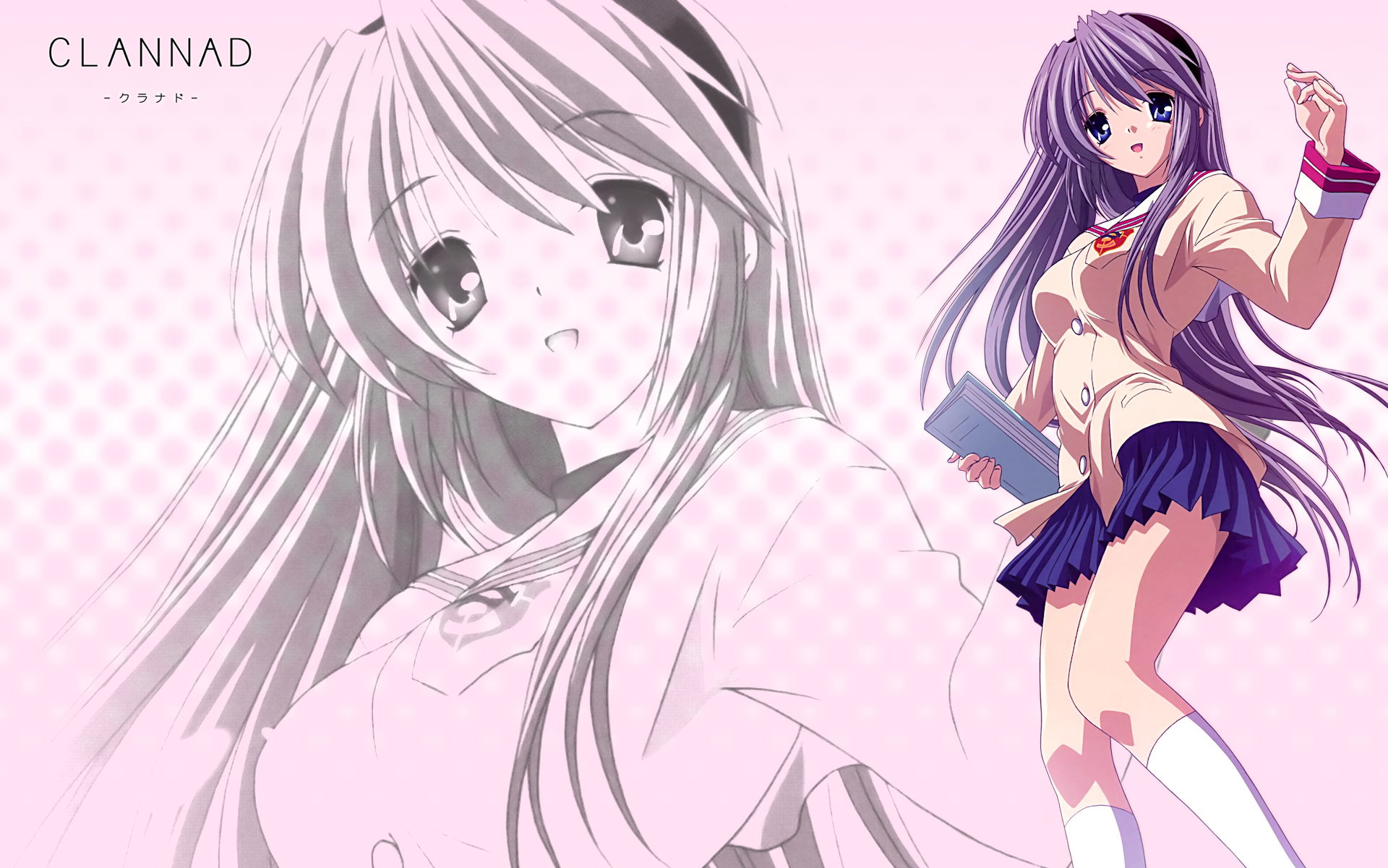 Tomoyo Sakagami from Clannad Anime in a captivating desktop wallpaper
