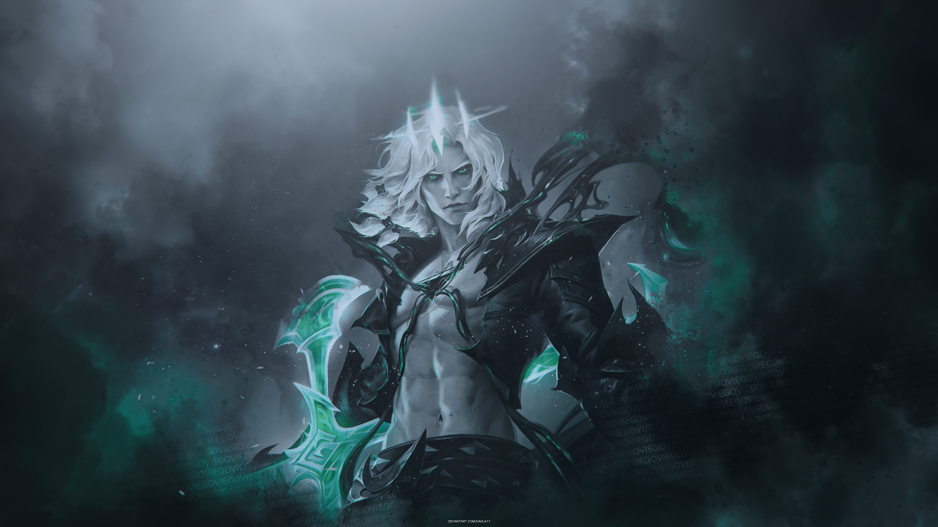 4K Ultra HD wallpaper featuring Viego from League of Legends, showcasing the dark, ethereal atmosphere of the video game character in high detail.