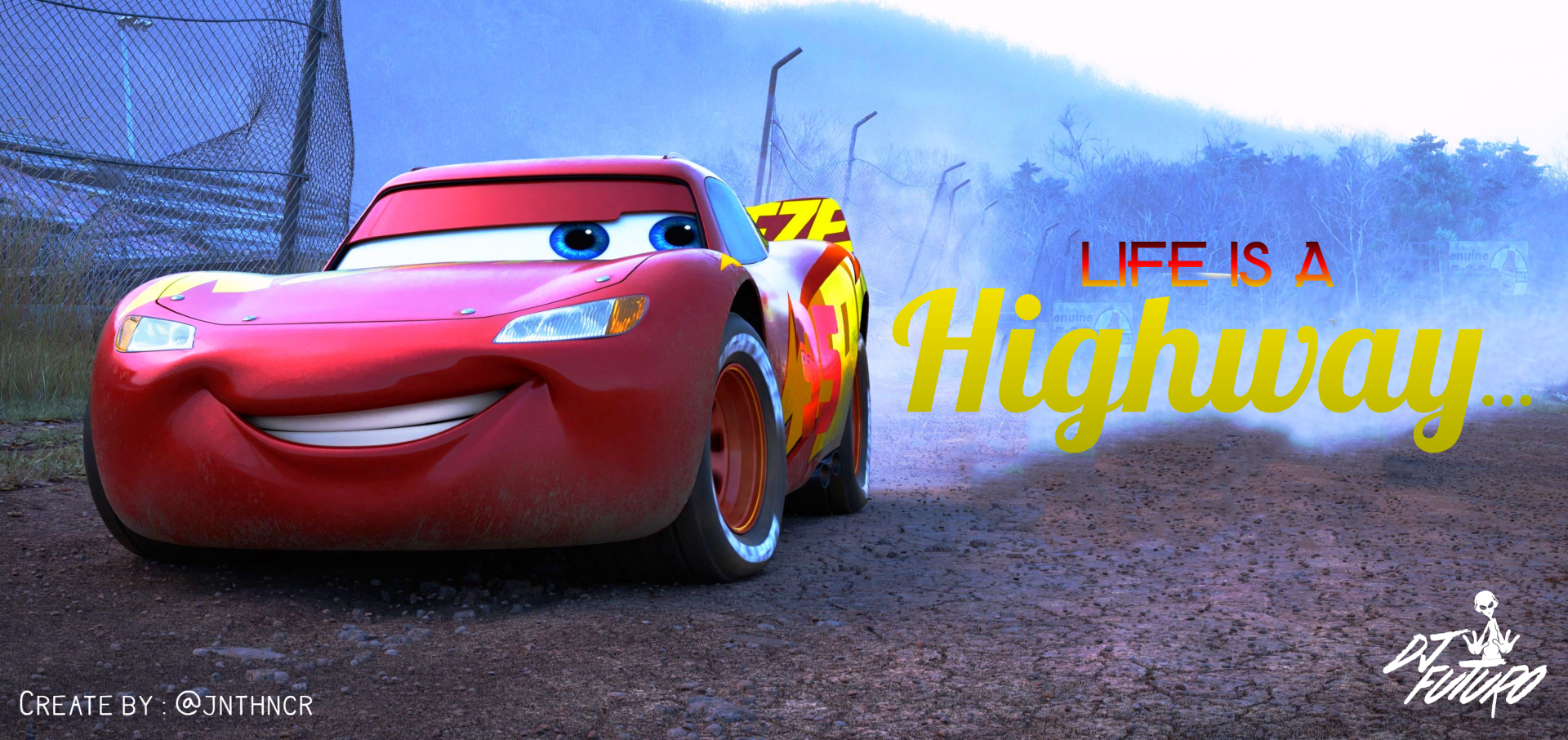 Lightning McQueen Life is a Highway by Bleakaunt