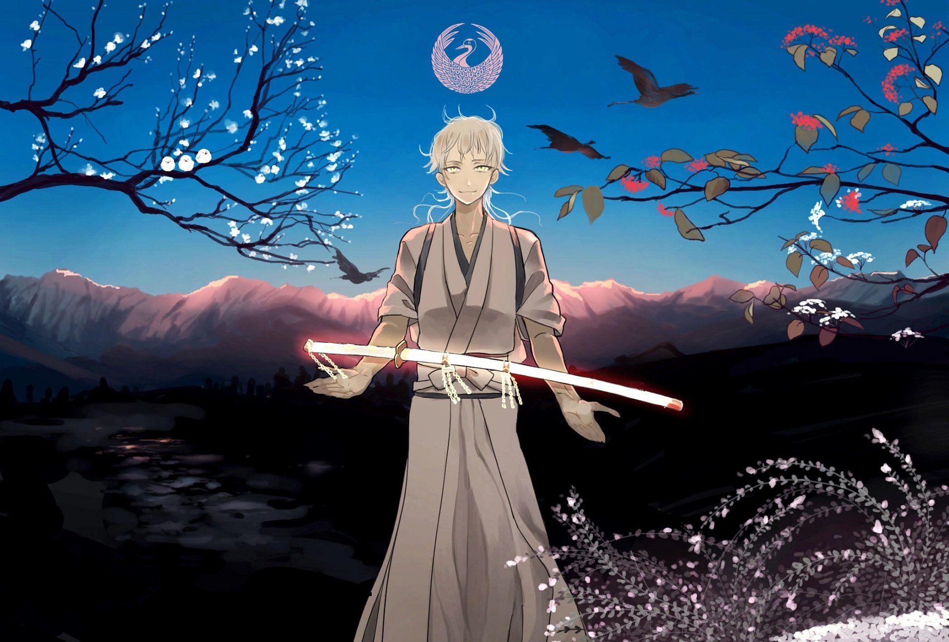 Download Tsurumaru Kuninaga Anime Touken Ranbu HD Wallpaper
