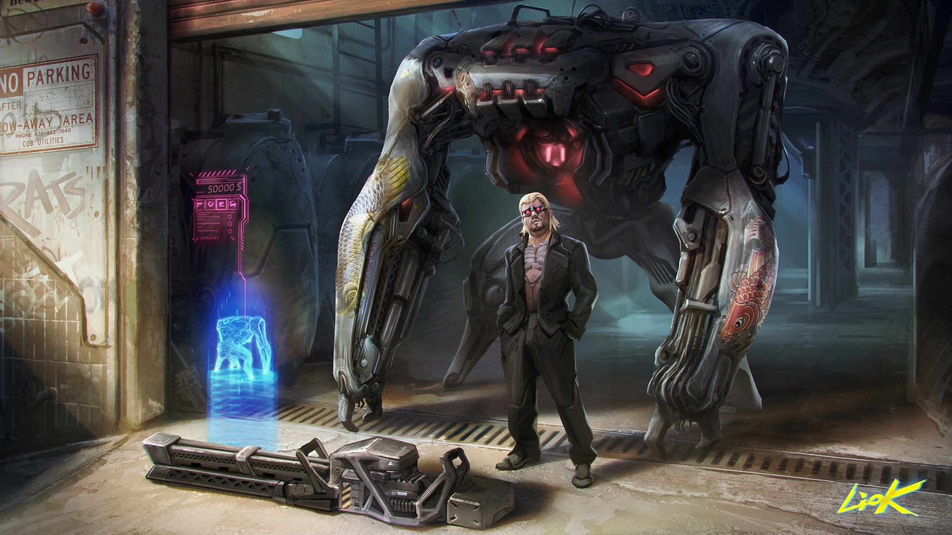 Download Robot Futuristic Sci Fi Cyberpunk 4k Ultra HD Wallpaper by ...