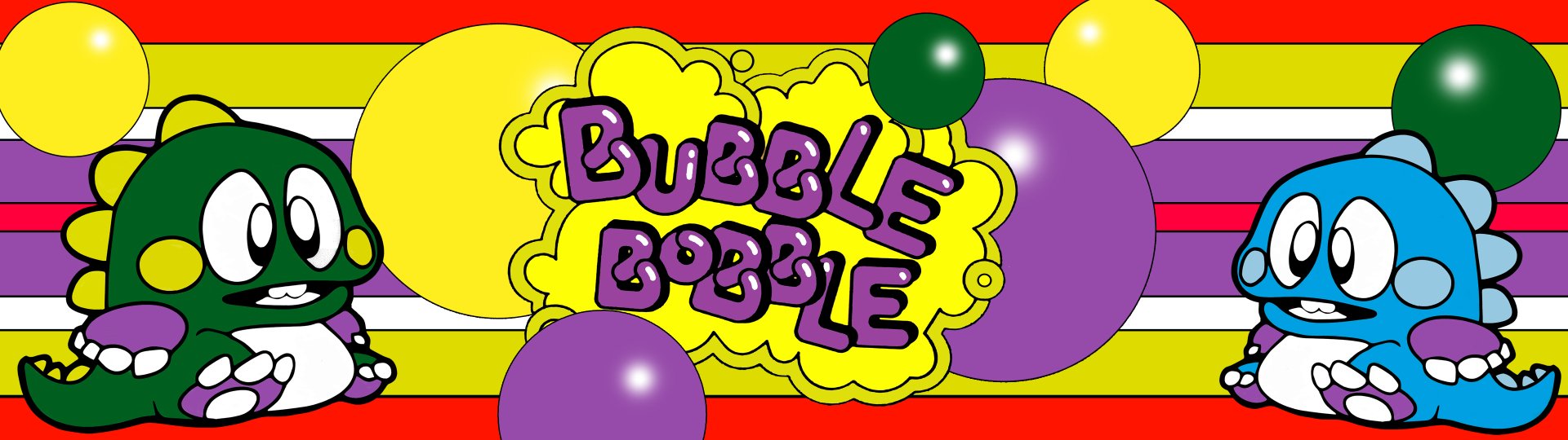 Dual display wallpaper tribute to Bubble Bobble, the all time best game! by belzebu