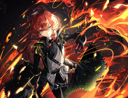 Diluc (Genshin Impact) video game Genshin Impact HD Desktop Wallpaper | Background Image