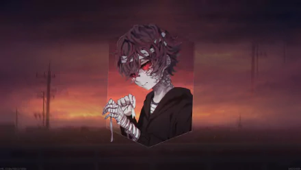 red eyes bandage picture-in-picture Anime boy anime boy HD Desktop Wallpaper | Background Image