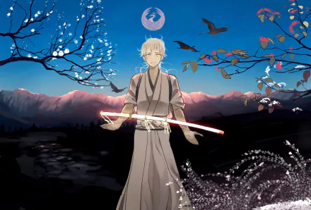 Tsurumaru Kuninaga Anime Touken Ranbu HD Desktop Wallpaper | Background Image