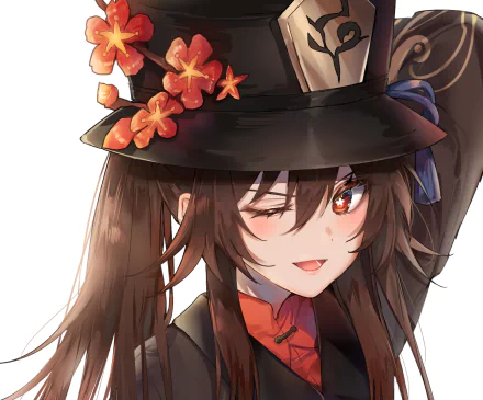 red eyes brown hair Hu Tao video game Genshin Impact HD Desktop Wallpaper | Background Image