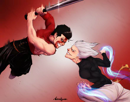 Metal Bat (One-Punch Man) Garou (One-Punch Man) Anime One-Punch Man HD Desktop Wallpaper | Background Image