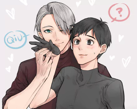 Yuuri Katsuki Victor Nikiforov Anime Yuri!!! on ICE HD Desktop Wallpaper | Background Image