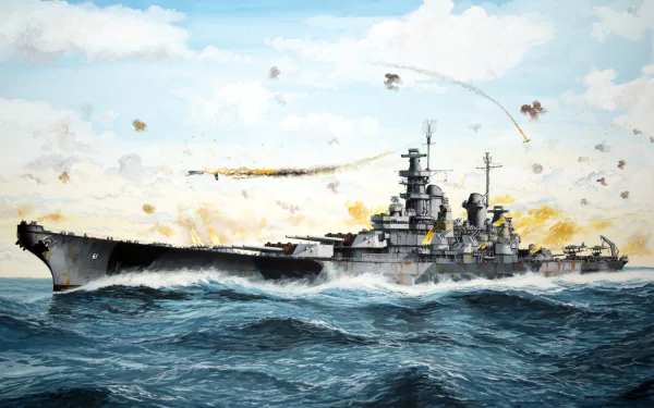 warship battleship military USS Iowa (BB-61) HD Desktop Wallpaper | Background Image