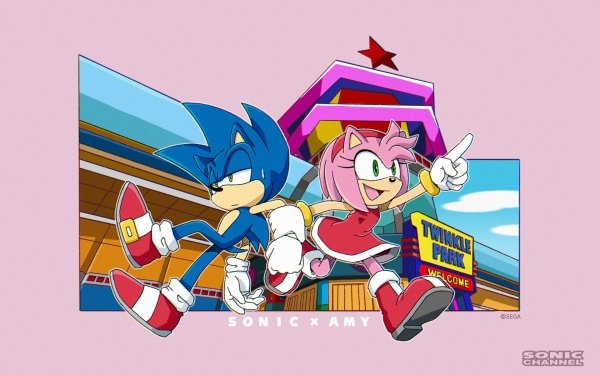 Video Game Sonic the Hedgehog Sonic Amy Rose Sonic Channel Pink Blue Boots Sneakers HD Wallpaper | Background Image