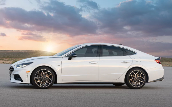 white car car Hyundai Hyundai Sonata vehicle Hyundai Sonata N Line HD Desktop Wallpaper | Background Image