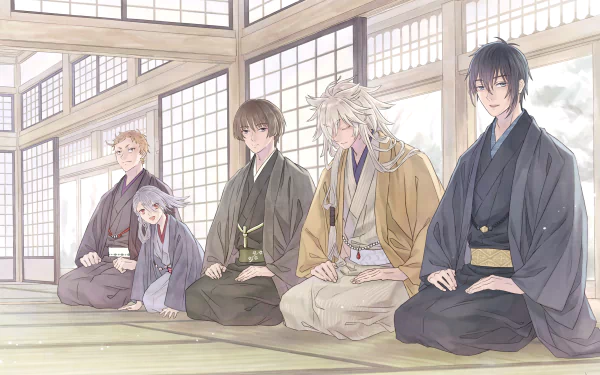 Mikazuki Munechika Kogitsunemaru (Touken Ranbu) Iwatooshi (Touken Ranbu) Ishikirimaru (Touken Ranbu) Imanotsurugi (Touken Ranbu) Anime Touken Ranbu HD Desktop Wallpaper | Background Image