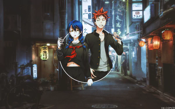 Megumi Tadokoro Sōma Yukihira Anime Food Wars: Shokugeki no Soma picture-in-picture HD Desktop Wallpaper | Background Image