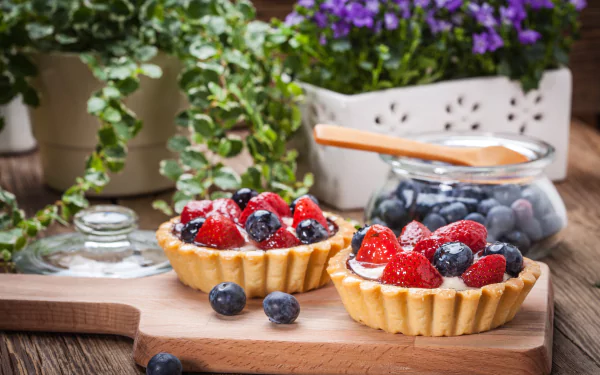 still life tartlet strawberry blueberry berry food dessert HD Desktop Wallpaper | Background Image