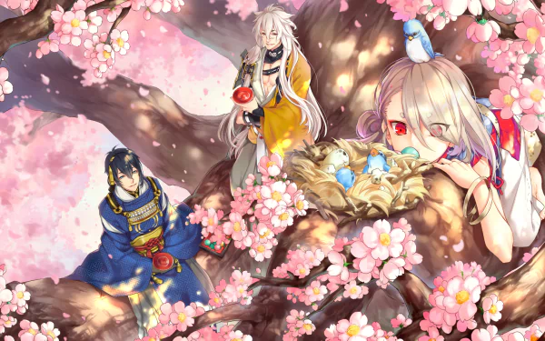 Mikazuki Munechika Kogitsunemaru (Touken Ranbu) Imanotsurugi (Touken Ranbu) Anime Touken Ranbu HD Desktop Wallpaper | Background Image