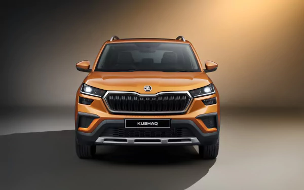 SUV orange car Skoda car vehicle Skoda Kushaq HD Desktop Wallpaper | Background Image