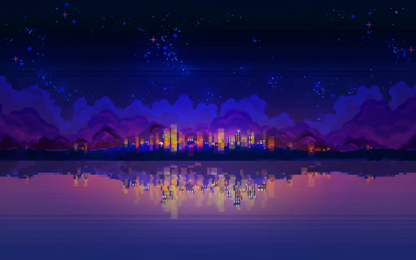 Colorful pixel art desktop wallpaper with a vibrant artistic design in HD quality.