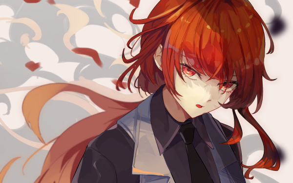 Video Game Genshin Impact Diluc Red Eyes Red Hair HD Wallpaper | Background Image