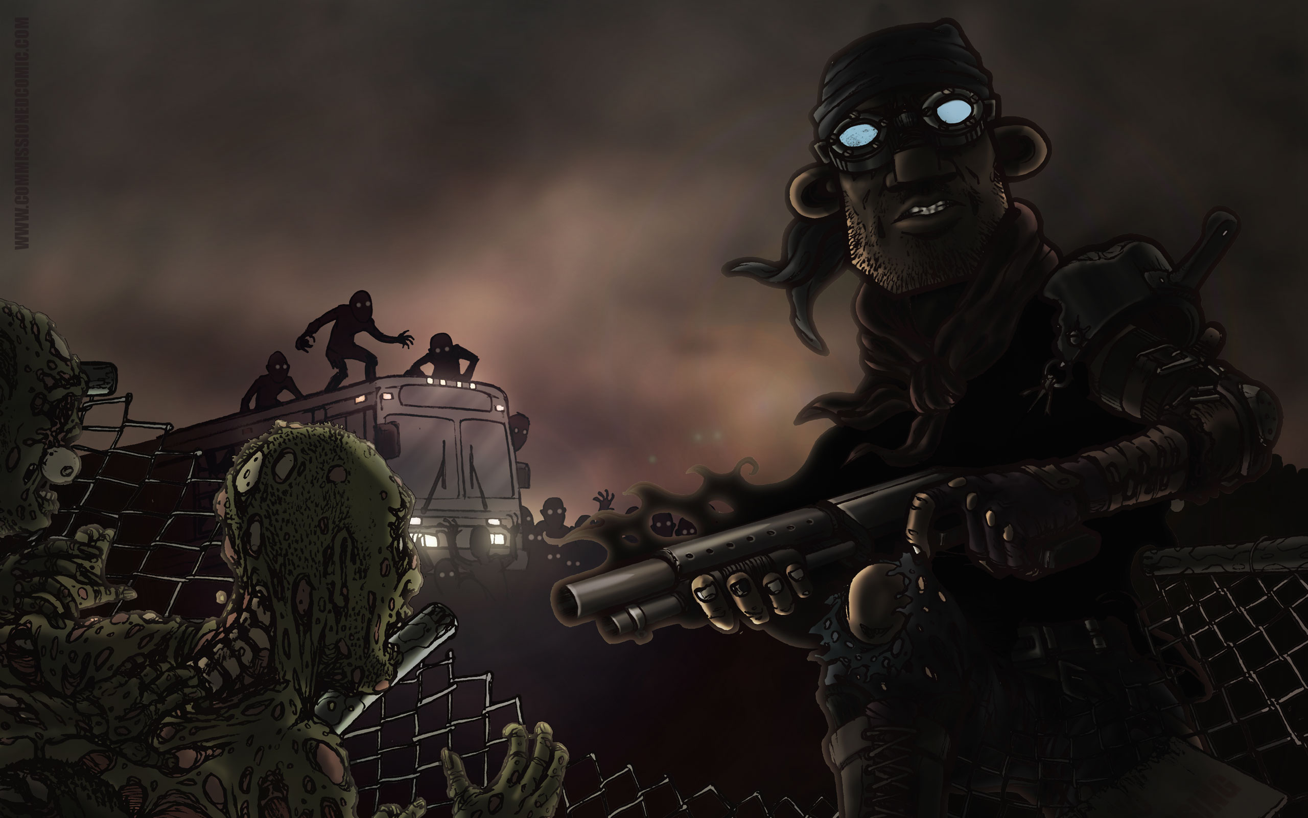 Dark zombie desktop wallpaper.